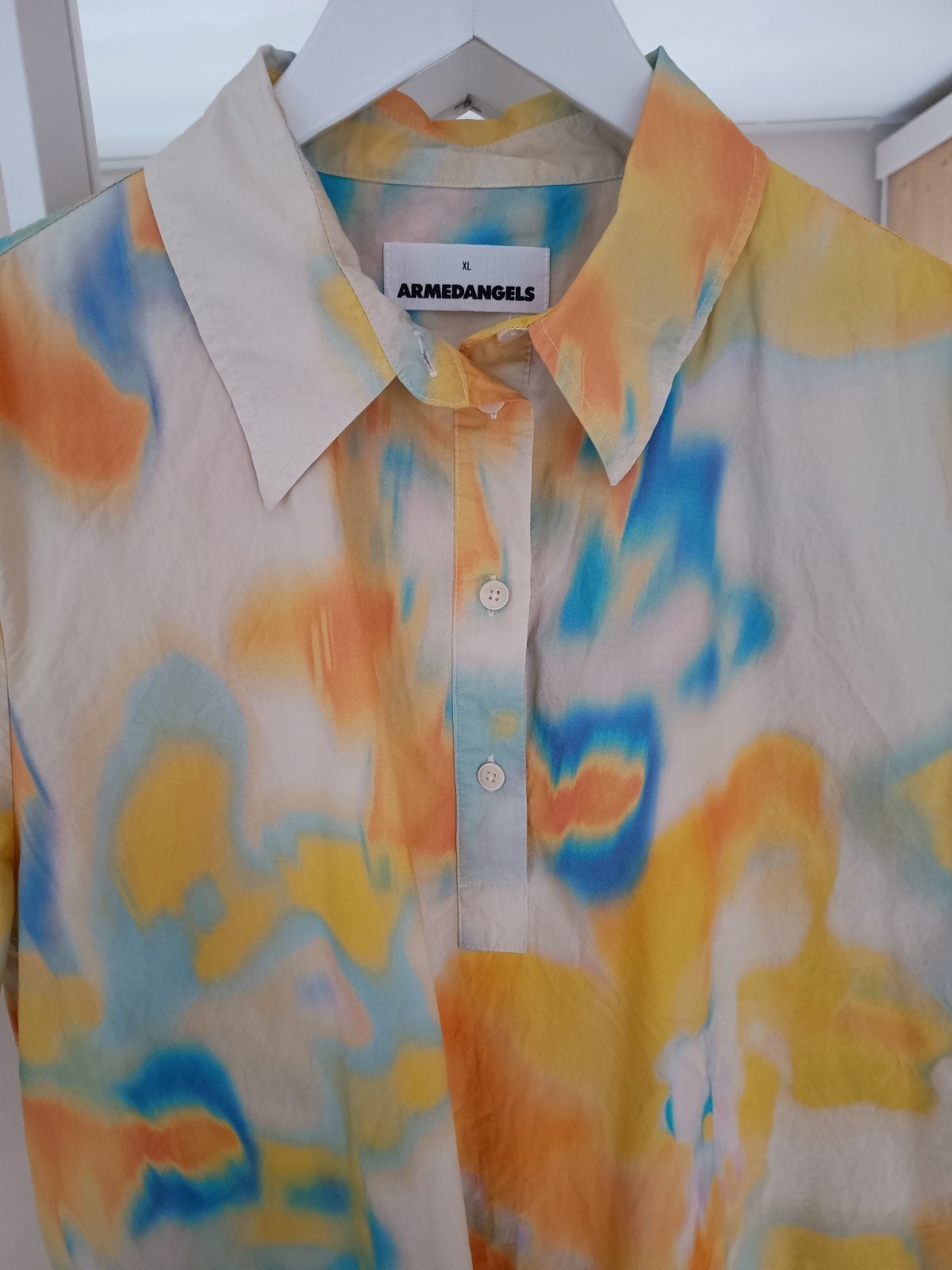 Armedangels Blouse met korte mouwen en tie-dye print, Maat 46/48 (XL) of groter, Zo goed als nieuw, Korte mouw, Armedangels