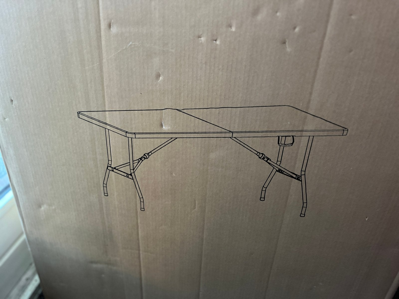 Opvouwbare Rechthoekige Tafel - Wit/Grijs, Ophalen, Kunststof, Nieuw, 50 tot 100 cm