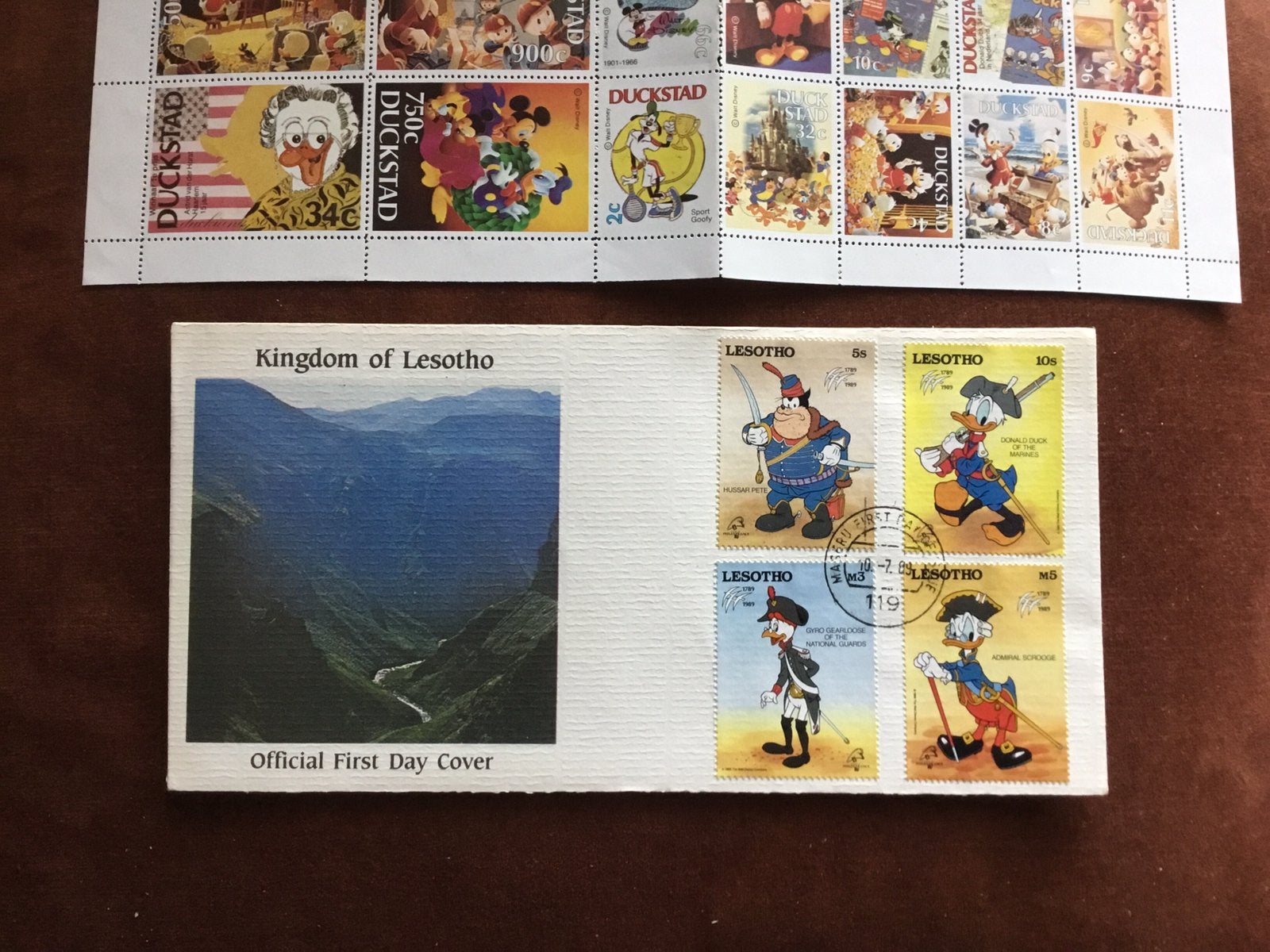 Walt Disney zegels en envelop kavel Dn 1, Ophalen of Verzenden, Gestempeld, Overige thema's