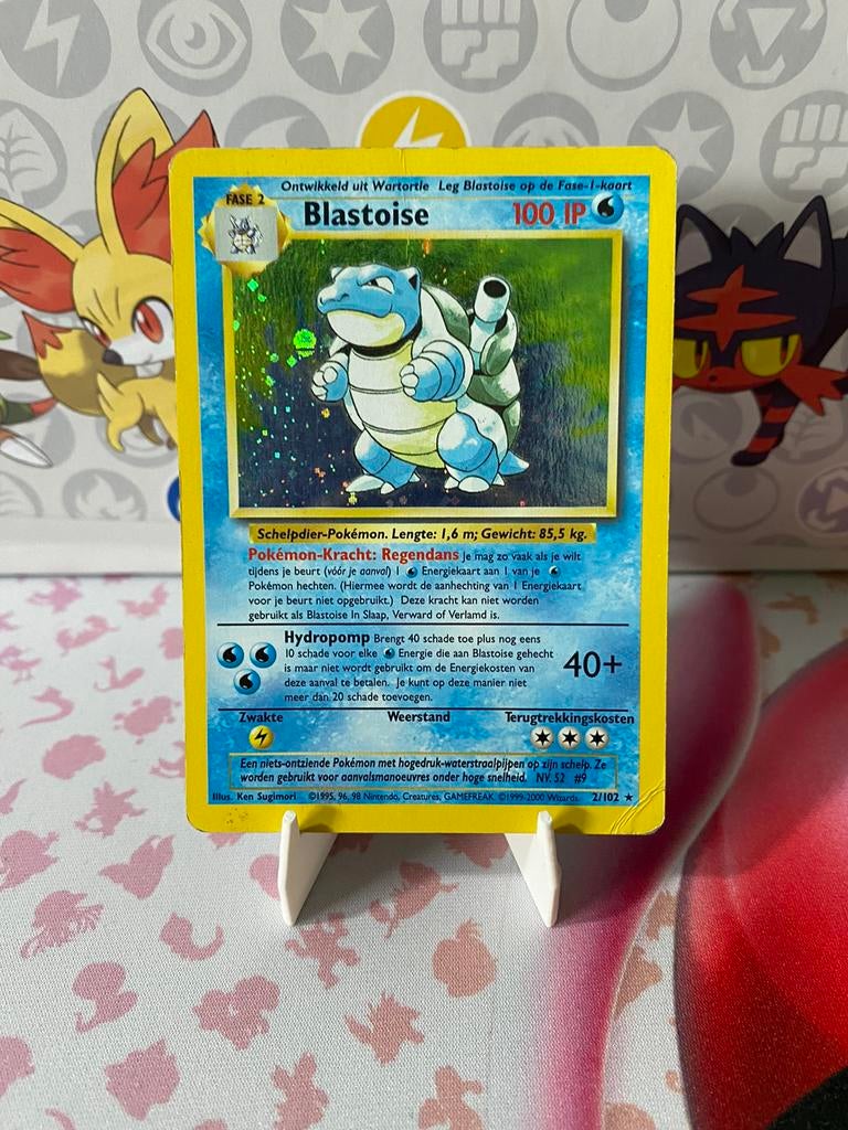 POKEMON BLASTOISE BS 2 DUTCH HOLO PLAYED, Verzenden, Zo goed als nieuw