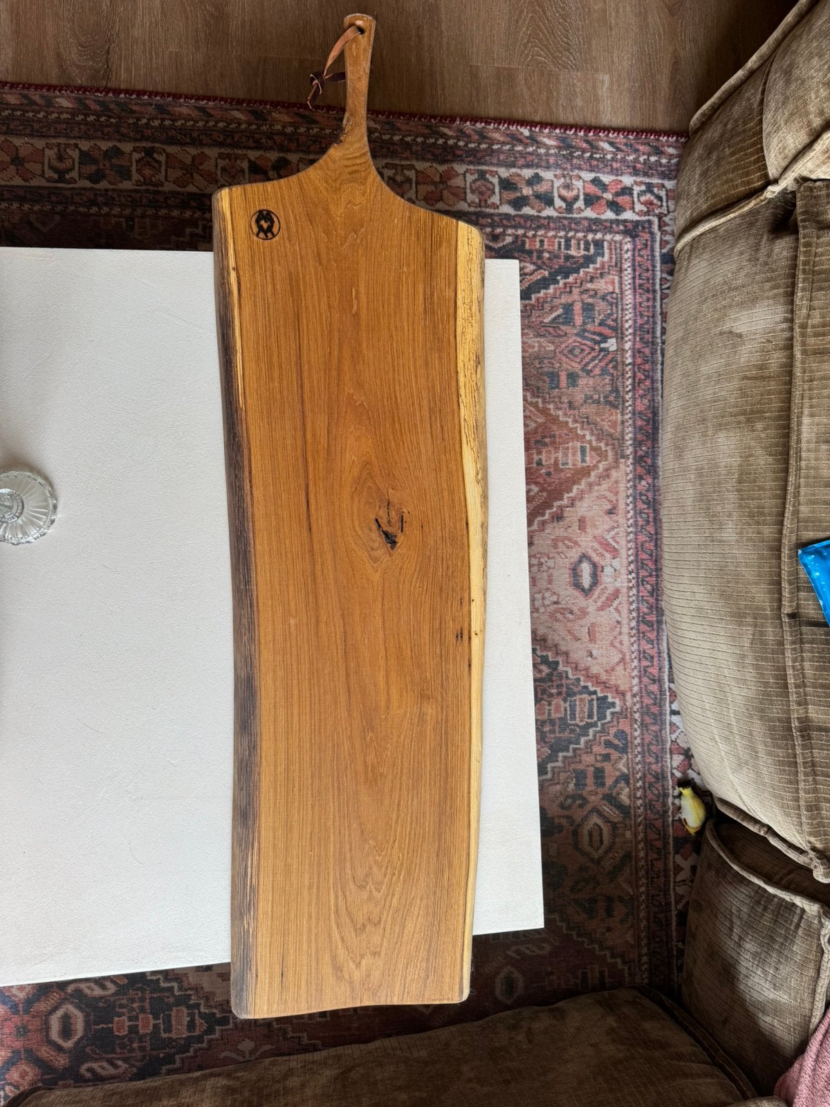Borrelplank 1 meter, Ophalen, Zo goed als nieuw, Rond, Hout