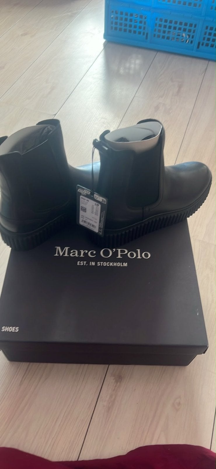 Marc O'Polo Zwarte Leren Enkellaarzen - Nieuw, Ophalen of Verzenden, Nieuw, Zwart, Lage of Enkellaarzen
