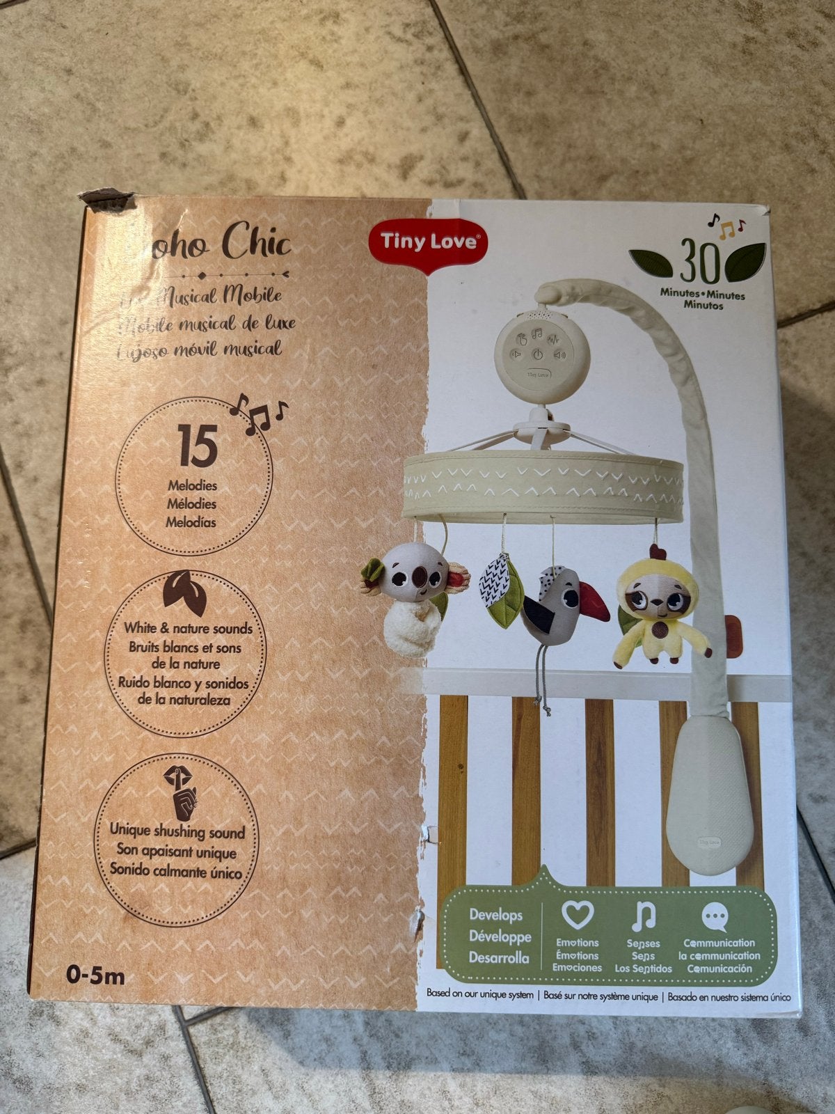 Tiny Love Boho Chic Musical Mobile + Canopy (Complete Set), Ophalen, Zo goed als nieuw