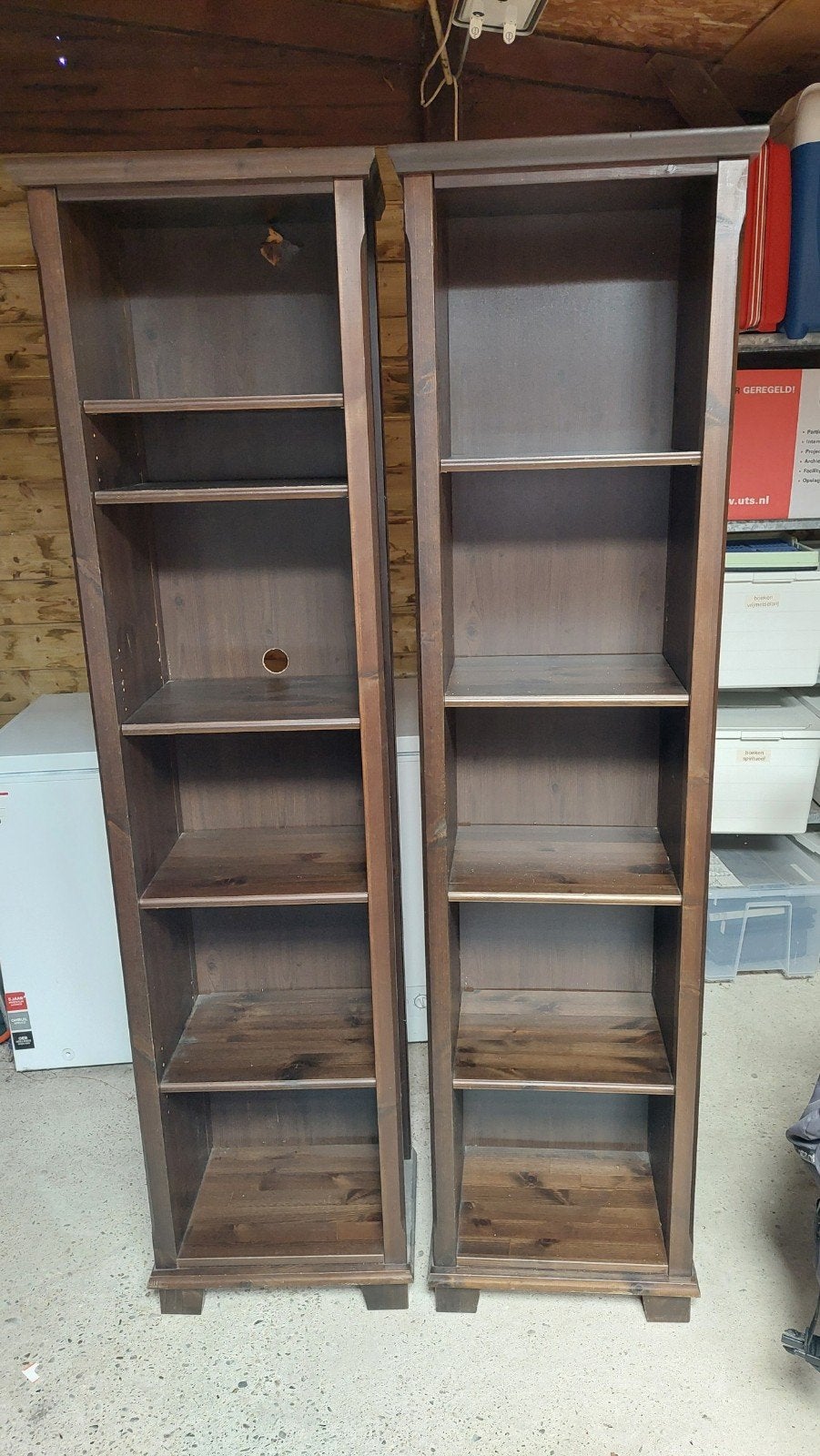 houten boekenkasten met schappen Br 46 D 32 H 190, Met plank(en), Minder dan 50 cm, Gebruikt, Ophalen of Verzenden