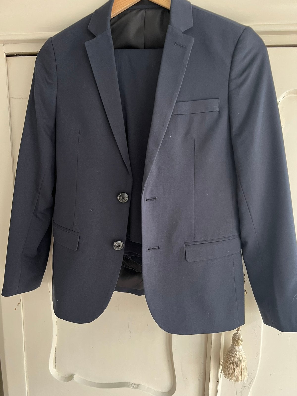Jongenspak mt 146 Blauw. Nieuw. Colbert,broek, witte blouse., Ophalen of Verzenden, Zo goed als nieuw, Jongen, Setje