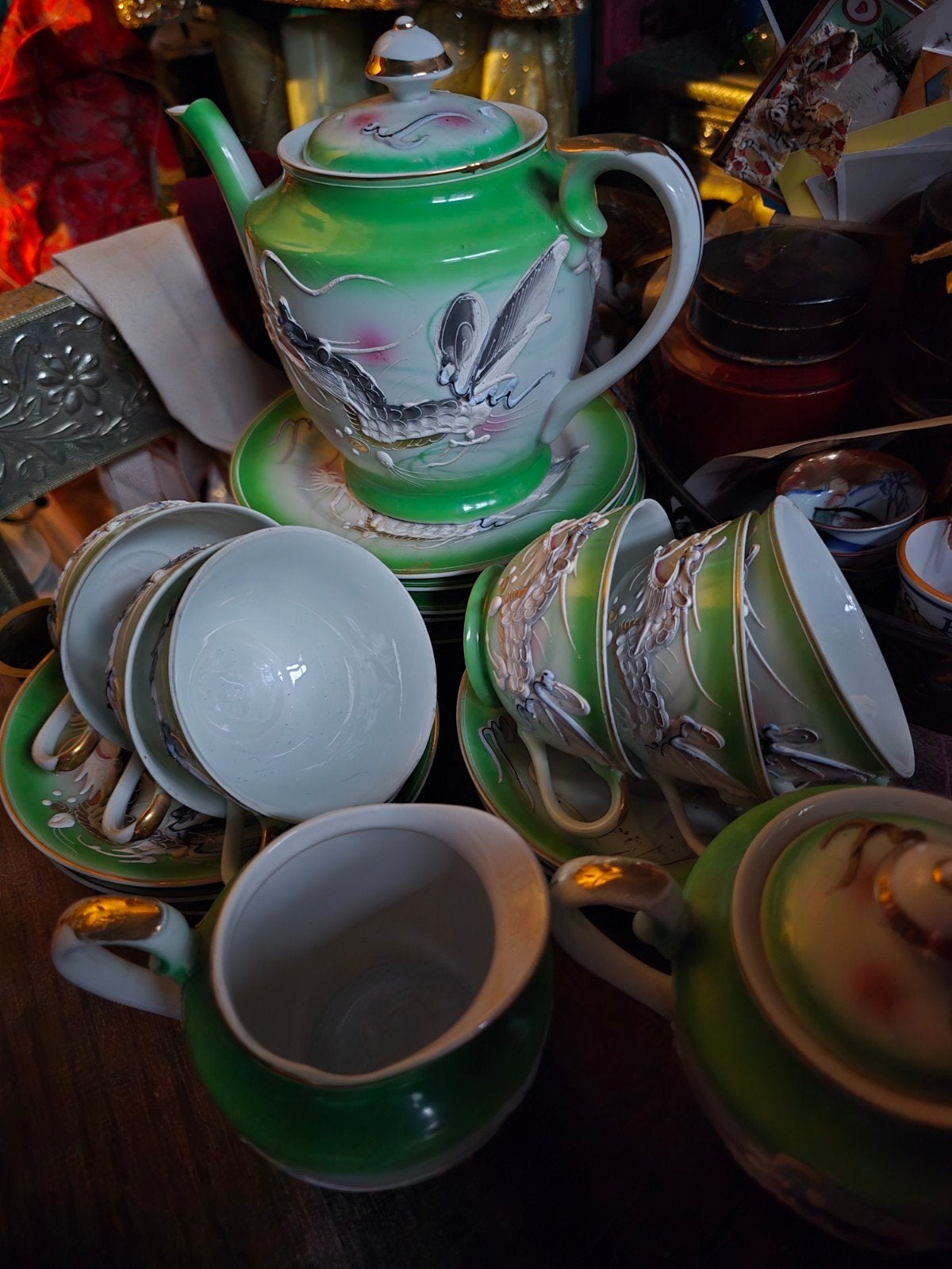 Schitterend servies, porselein,  met draken, Ophalen of Verzenden