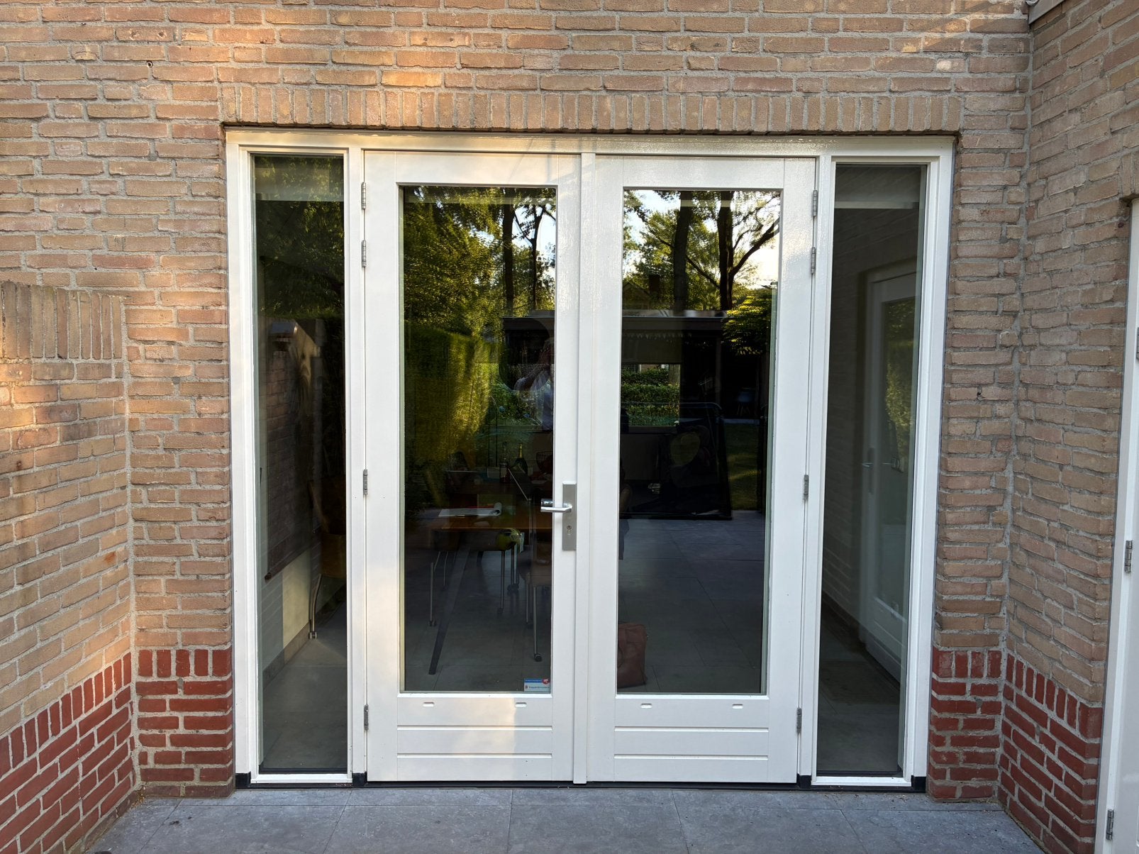 Tuindeuren hardhout met driepuntssluiting en hor, Ophalen, Deurkozijn, 225 cm of meer, Zo goed als nieuw