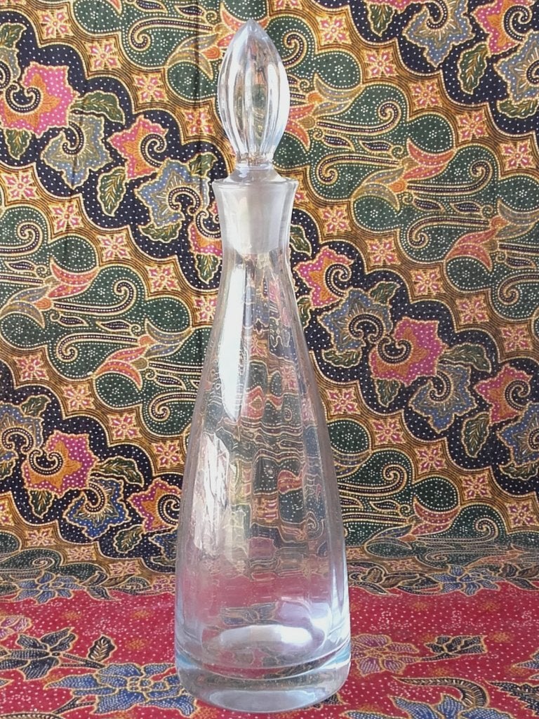 Mooie vintage wijnkaraf uit Polen van Krosno kristal 37,5 cm, Ophalen of Verzenden