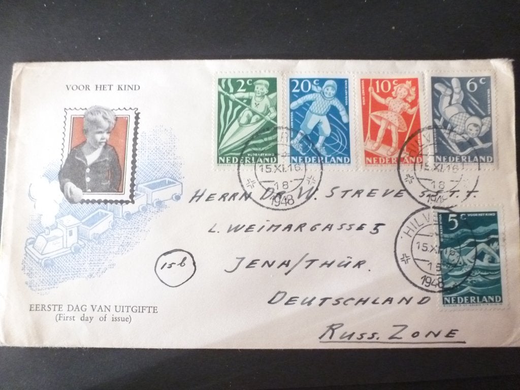 Nederland. FDC. 1948. (naar Russische zone), Verzenden, Gestempeld