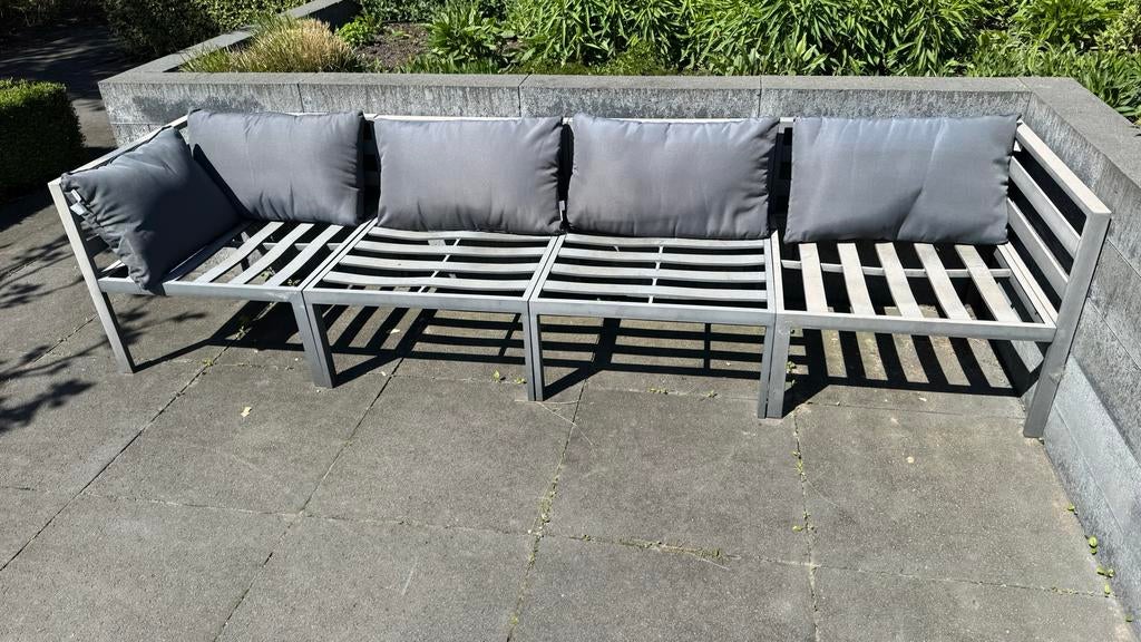 VidaXL Tuinbank met kussens, Ophalen of Verzenden, Gebruikt, Metaal