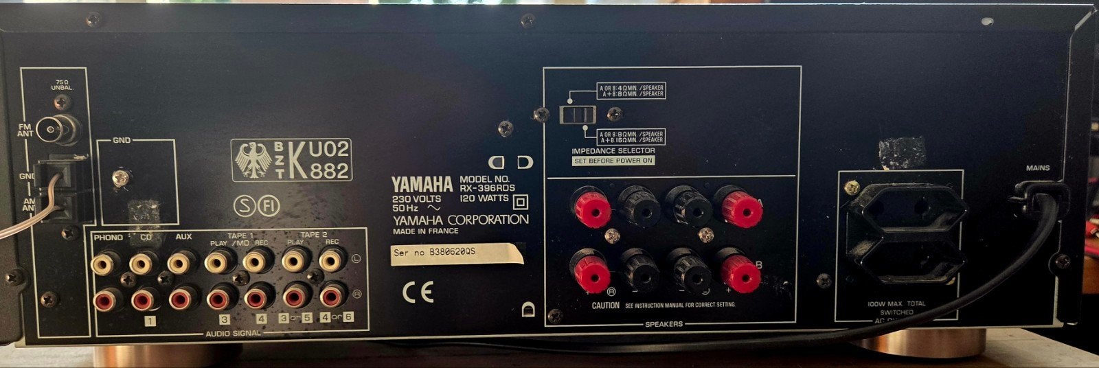 Yamaha RX-396RDS Stereo Receiver met afstandsbediening, Ophalen of Verzenden