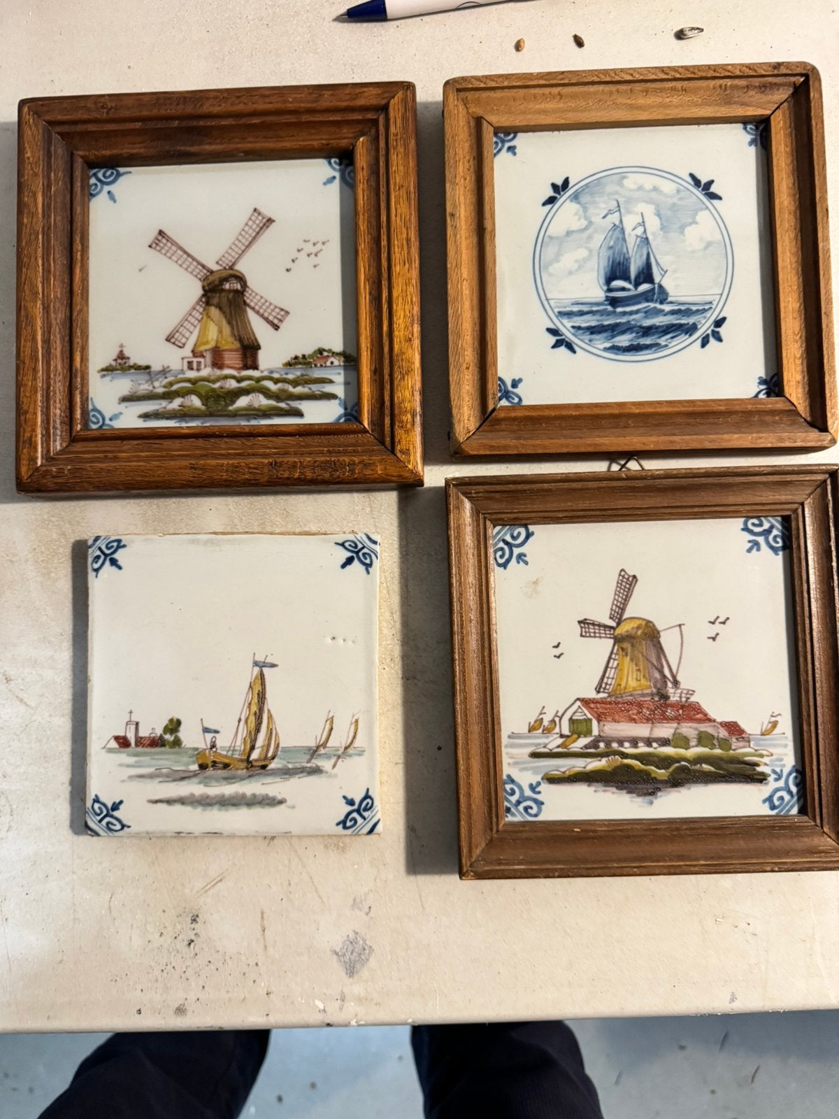4 stuks Makkum Tichelaar tegels, Ophalen of Verzenden