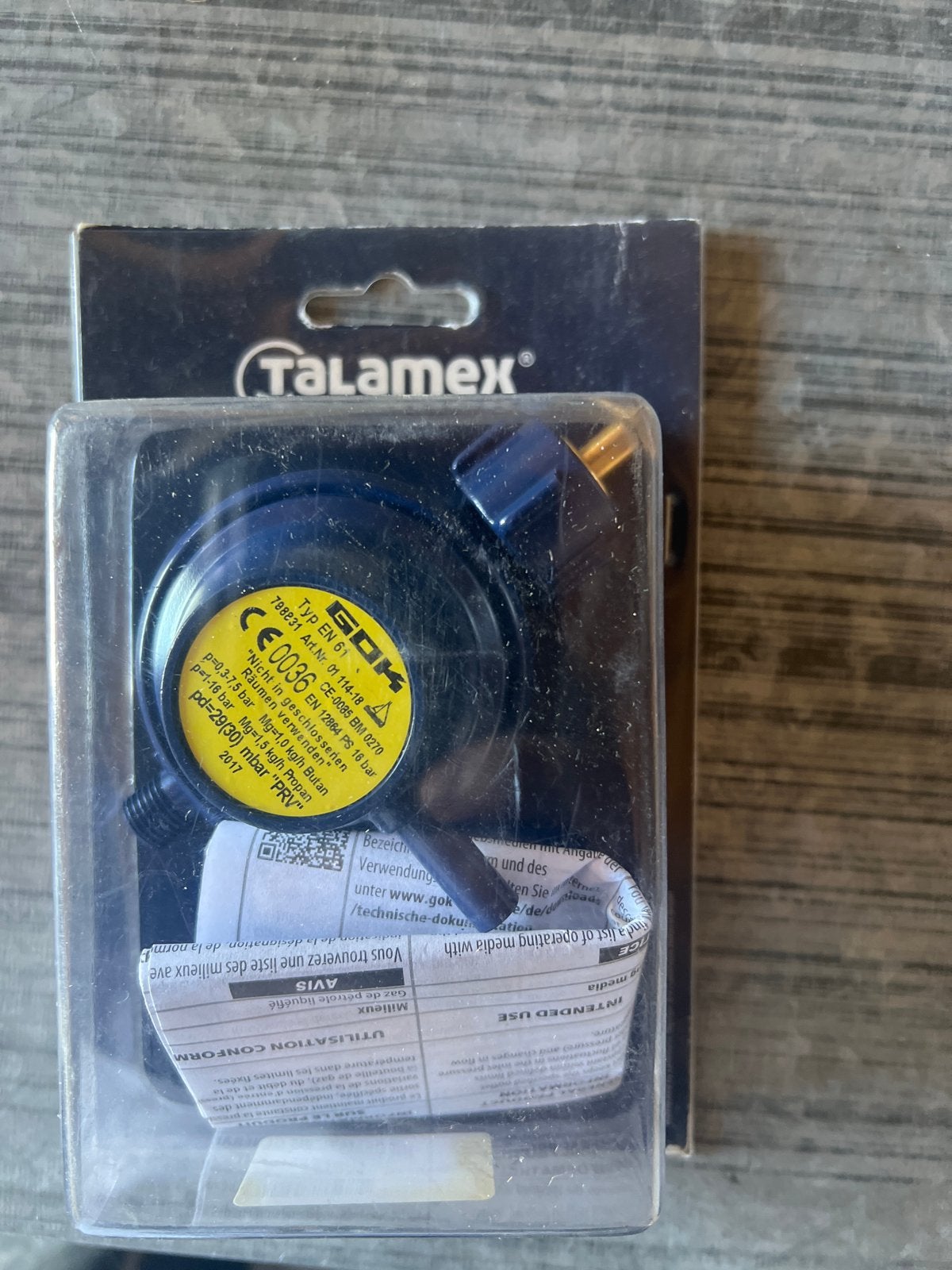 Talamex Gasdrukregelaar 1.5kg/h 30mbar, Caravans en Kamperen, Ophalen of Verzenden, Nieuw