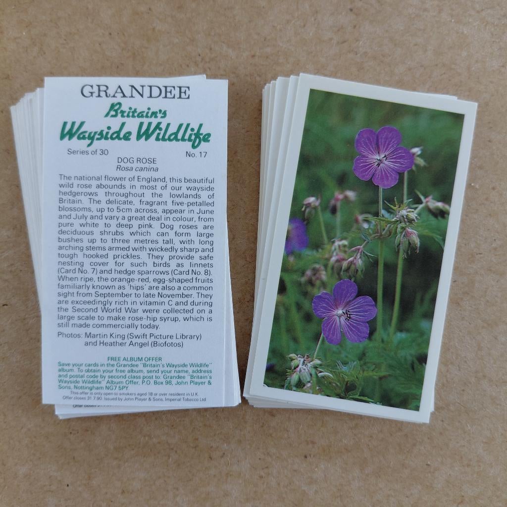 Britain's Wayside Wildlife complete set 30 cigar cards 1988, Ophalen, Zo goed als nieuw