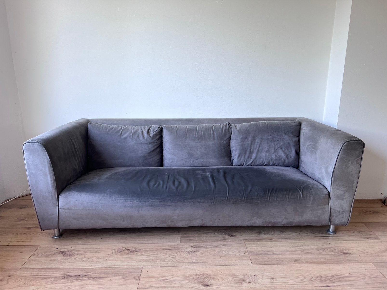 Grote Moderne Grijze Bank Large Modern Grey Sofa, Ophalen of Verzenden, Zo goed als nieuw