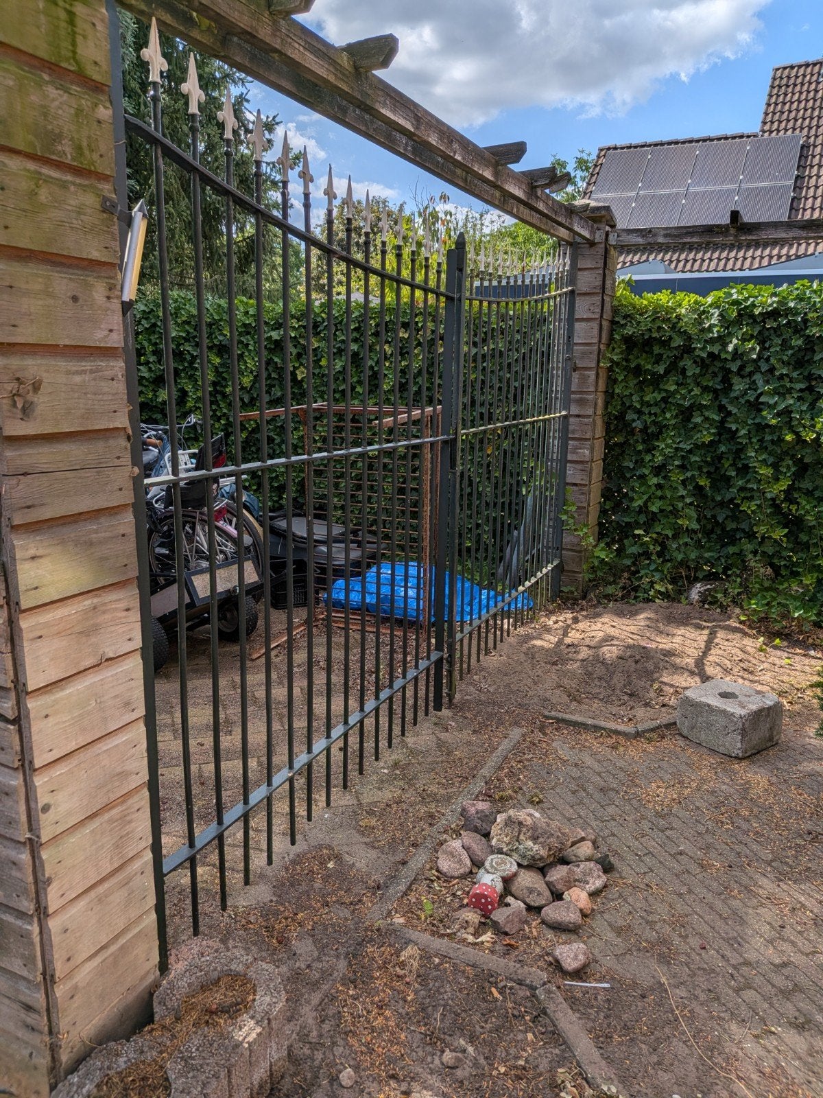 Poort -  ijzer, Tuin en Terras, Tuinhekken en Hekwerk, Ophalen, Met poort, Gebruikt, Sierhekwerk