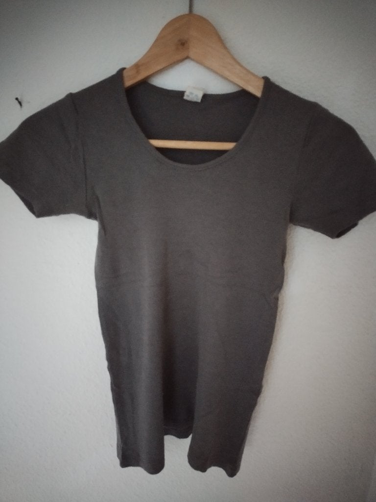 Engel, 34/36, wol zijde t- shirt/hemd met korte mouw, Maat 38/40 (M), Ophalen of Verzenden, Korte mouw, Grijs