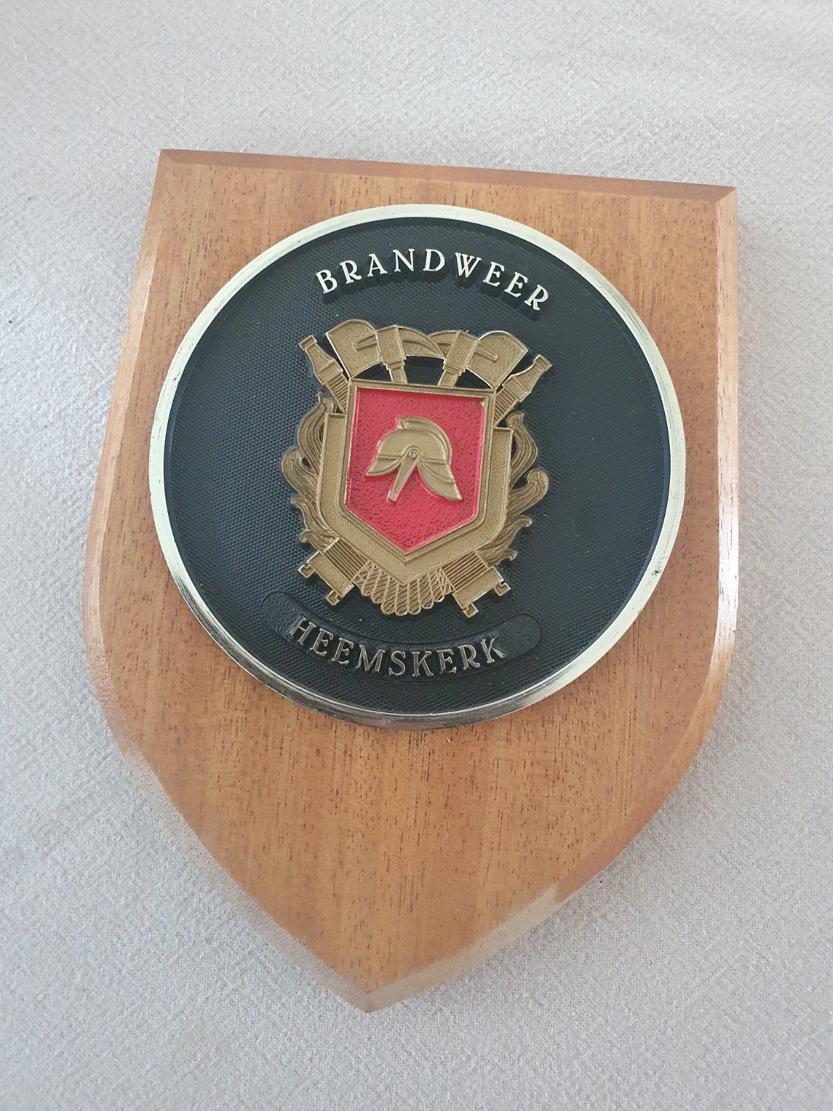 Origineel Houten Brandweerschild  Brandweer Heemskerk, Antiek en Kunst, Ophalen