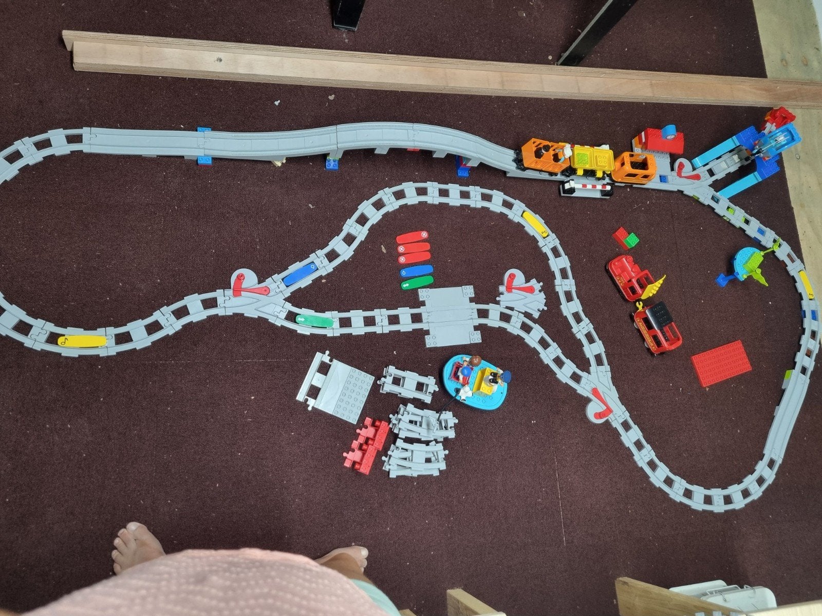 lego duplo stoomtrein en goederentrein, Ophalen of Verzenden, Zo goed als nieuw, Duplo