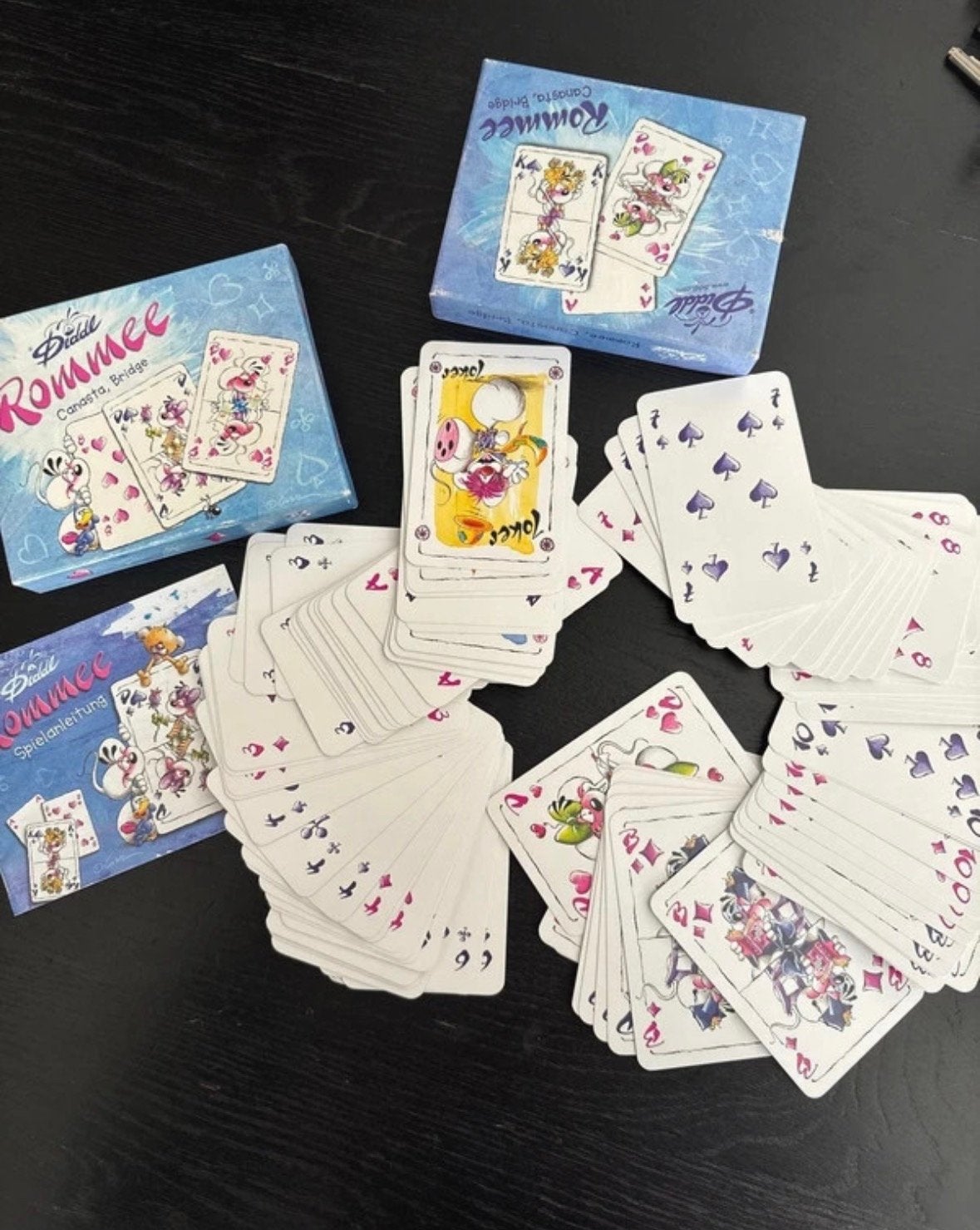 Diddl Rommee Kaartspel - Canasta, Bridge, Een of twee spelers, Verzenden, Gebruikt
