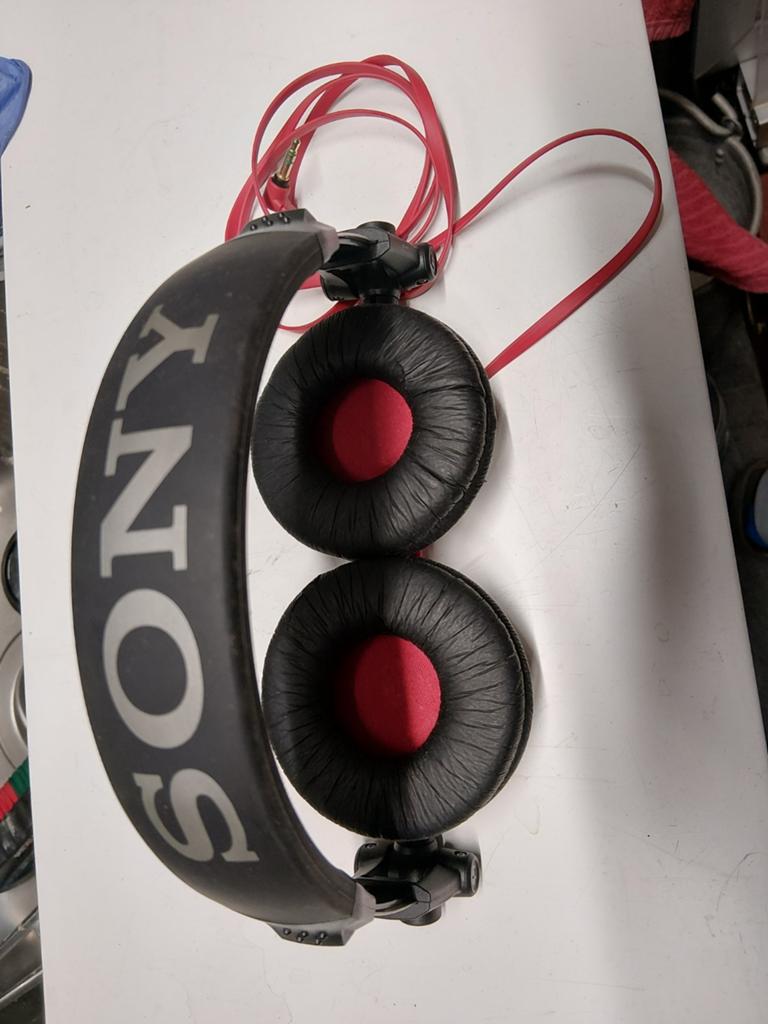 Sony MDR-V55 Vintage Koptelefoon - Zwart/Rood, Ophalen of Verzenden, Gebruikt, Sony