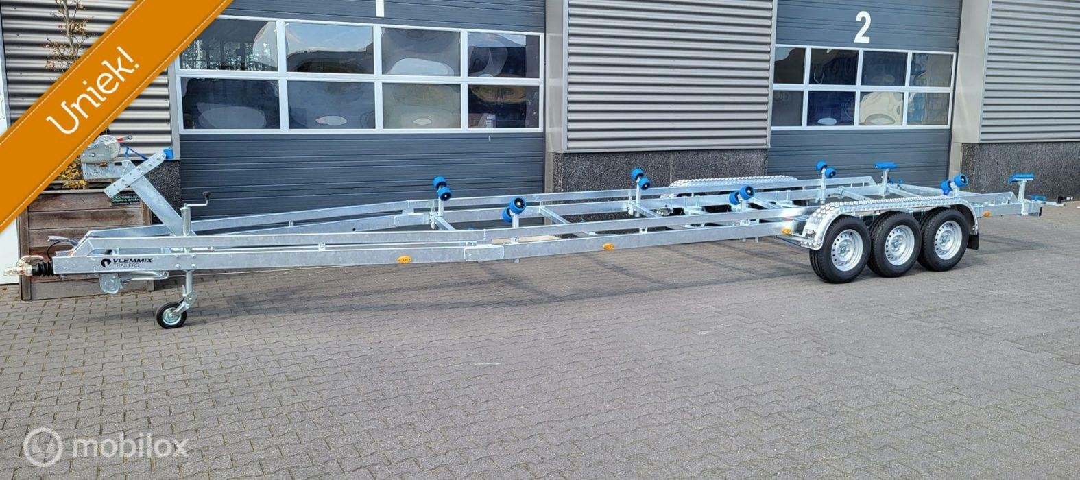 12m boottrailers Rollen plankentrailer flexroller sloep, Nieuw, Overige typen, Geremd