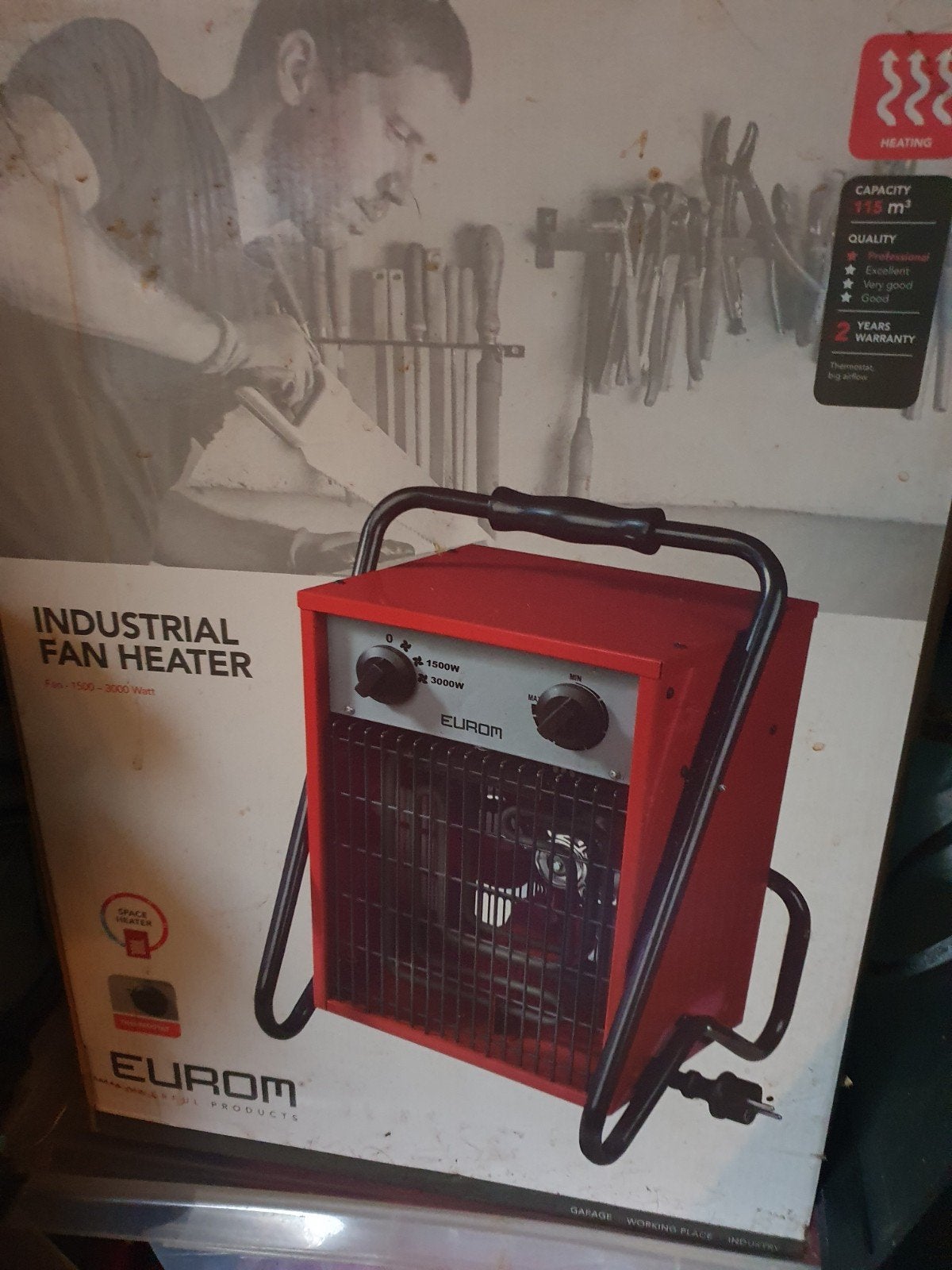 Eurom Industriële Ventilator Kachel 3000W, Ophalen of Verzenden, Nieuw, 800 watt of meer, Kachel