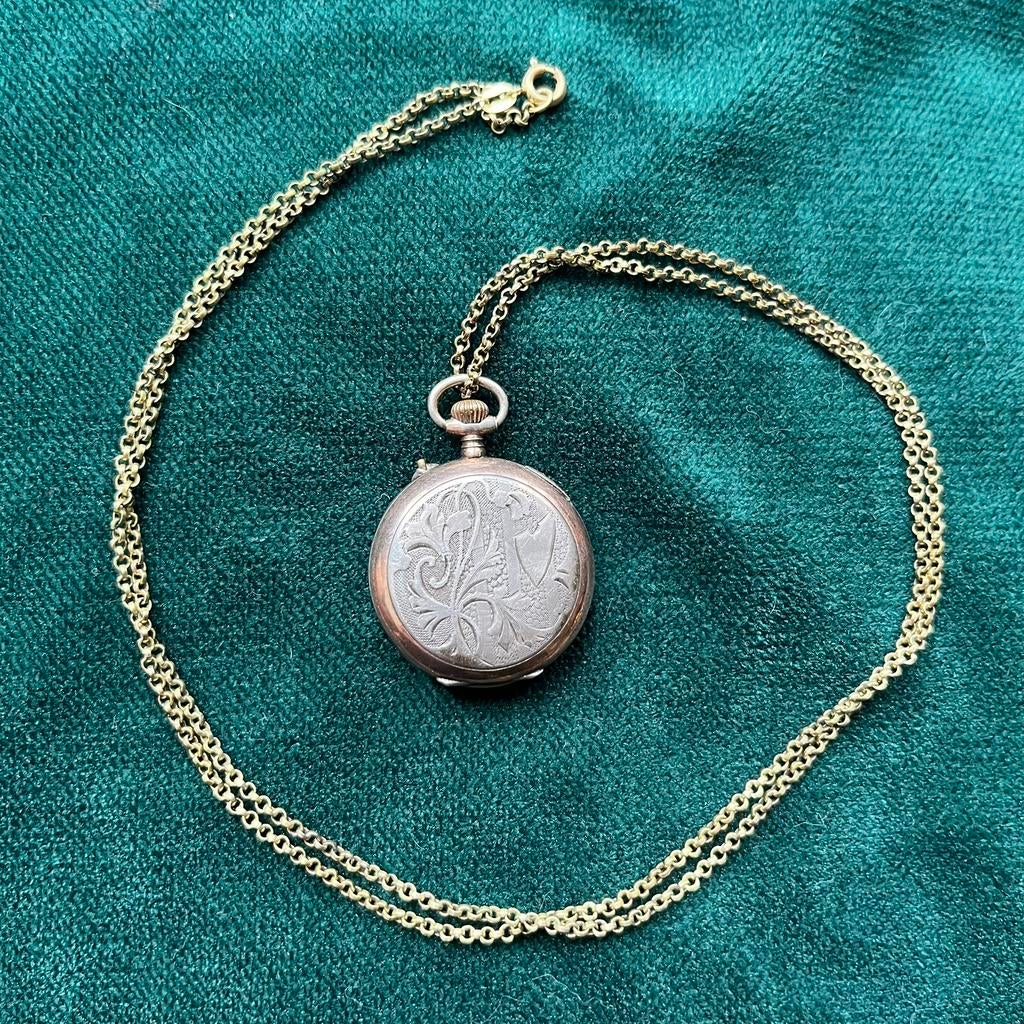 Antiek zilveren dames zakhorloge, Sieraden, Tassen en Uiterlijk, Ophalen of Verzenden, Zilver