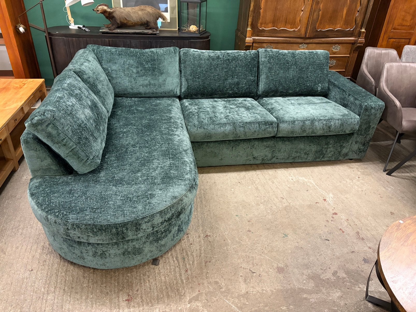 Nieuw Mysofa Alma hoekbank groen 2,5zits met afgeronde divan, Ophalen