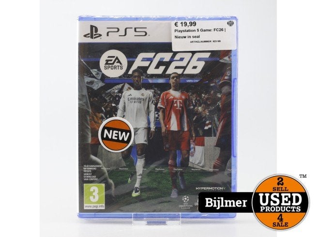 Playstation 5 Game: FC26 | Nieuw in seal, Sony, Zo goed als nieuw, Support@sony.com, 1-7-1 Konan, Minato-ku
Tokyo 108-0075
Japan