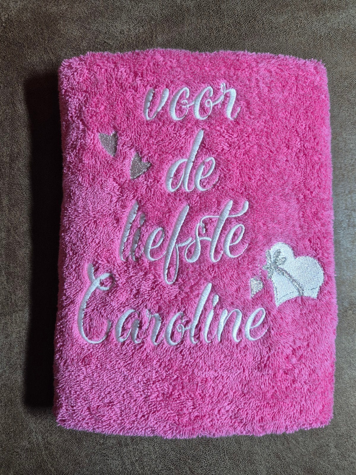handdoek met geborduurde tekst, Strijen, Handdoek, Infi@minimuisje.nl, Nieuw