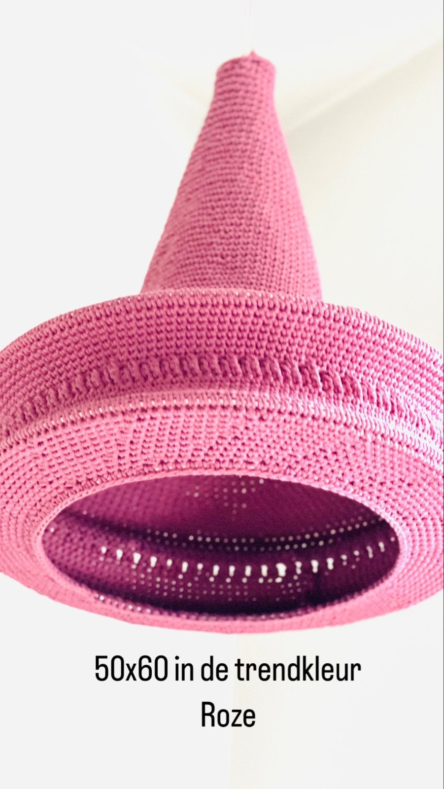 Hamimi Stijl Gehaakte Lampenkap - Rouge Roze 50x60cm, Ophalen of Verzenden, Nieuw, Textiel