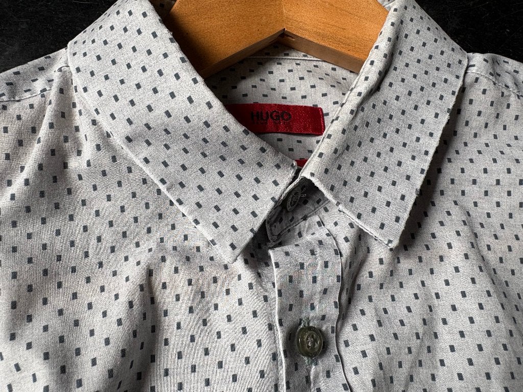 Hugo Boss - Hemd, Hugo Boss, Grijs, Gedragen, Halswijdte 39/40 (M)