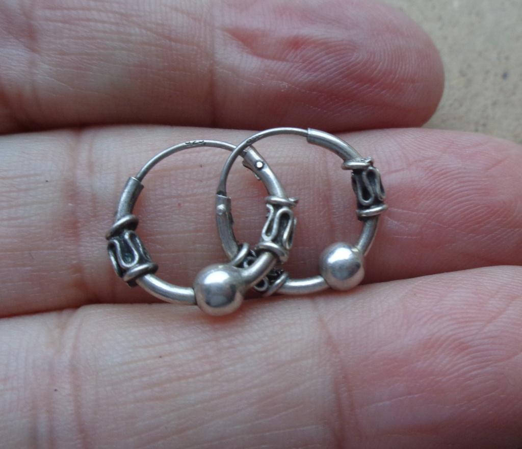 zilveren Bali oor ringen [896], Hangers, Verzenden, Nieuw, Zilver
