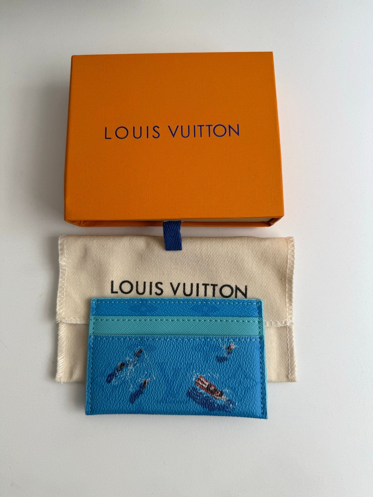 Louis Vuitton Kaarthouder - Blauw, Overige merken, Nieuw, Leer, Verzenden