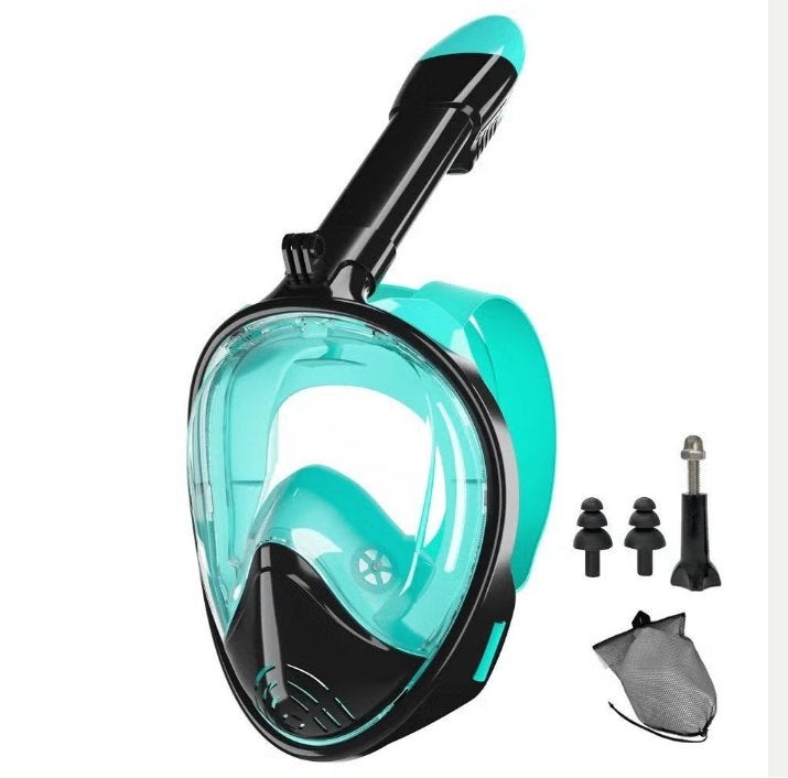Full face duikmasker - breed panorama zicht en camera houder, Watersport en Boten, Ophalen of Verzenden, Nieuw, Snorkelmasker
