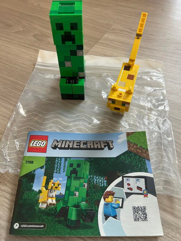 LEGO Minecraft 21156 Creeper BigFig met Ocelot, Ophalen, Minecraft, Lego, Zo goed als nieuw