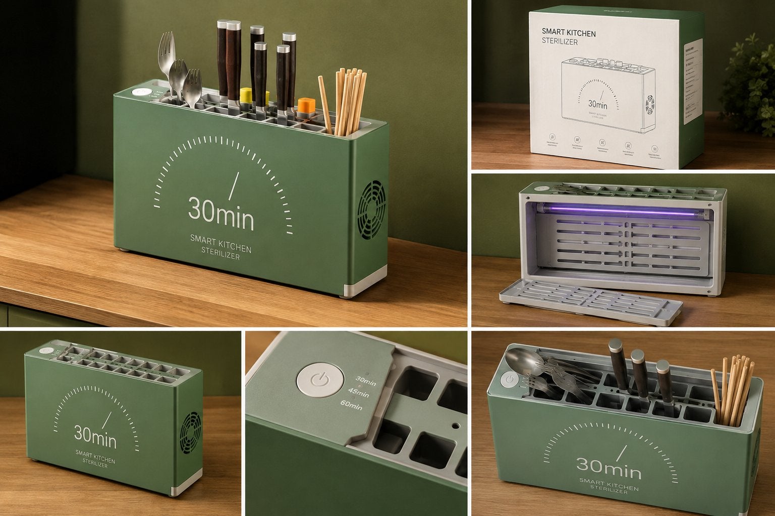 Nieuwe Smart Keukengerei Sterilisator UV Desinfectie Groen, Kunststof, Nieuw, Ophalen of Verzenden, Overige merken