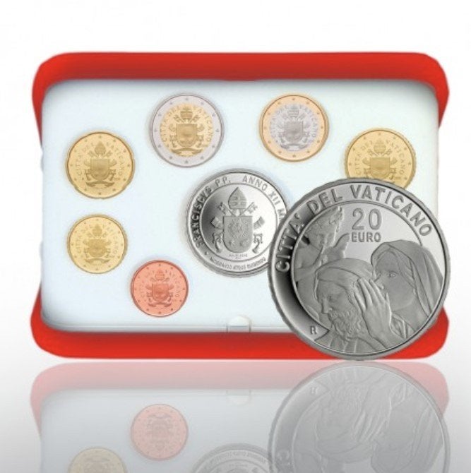 Proof set Vaticaan 2024 - 1 cent tm 2 euro + 20 euro, Vaticaanstad, Setje, Zilver, Overige waardes