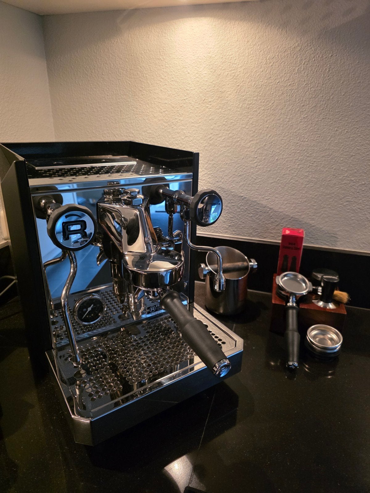 Rocket Giotto V Fast Black / inox espressomachine als nieuw, Ophalen, Espresso apparaat, Koffiebonen, Zo goed als nieuw