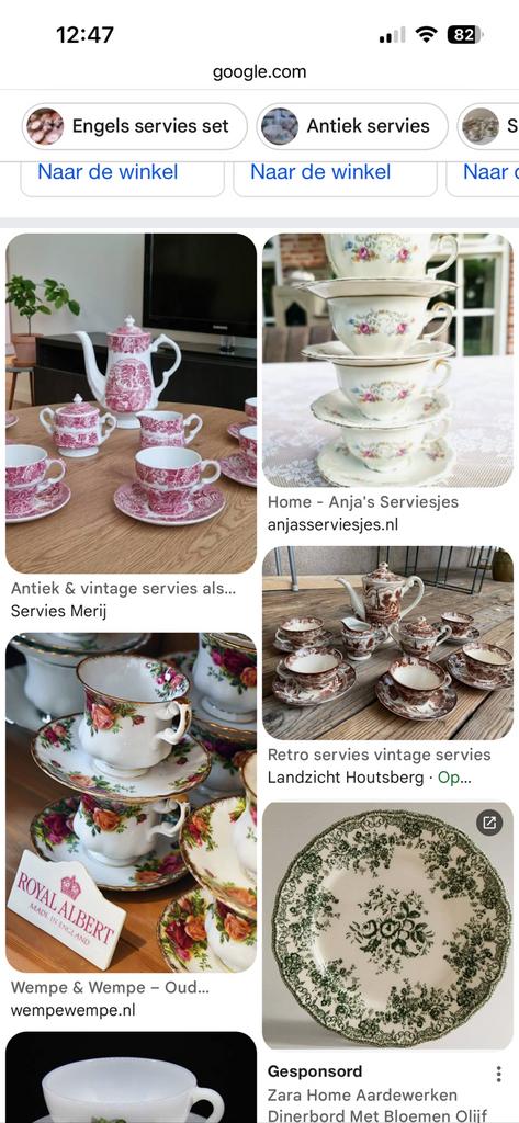 GEZOCHT: gratis ouderwets servies, Antiek en Kunst, Ophalen