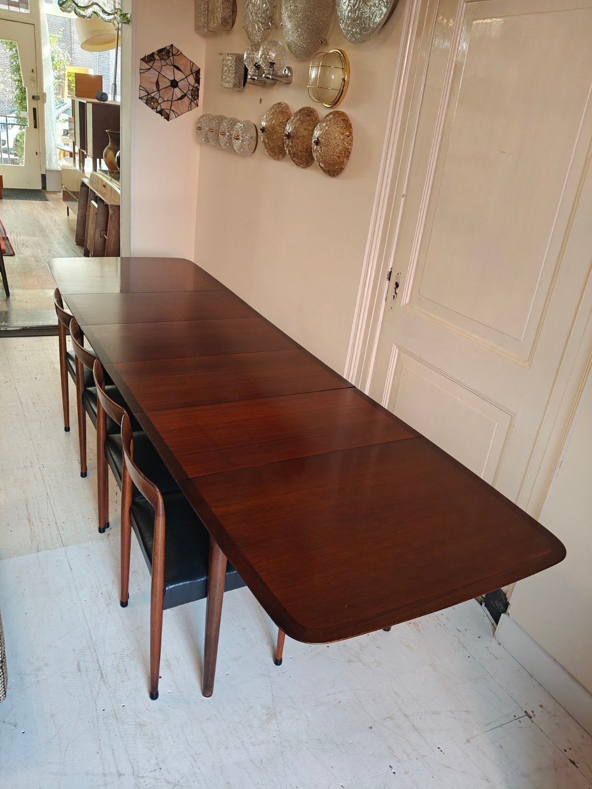 Vintage DESIGN Lubke uitschuifbare tafel 4 tussen laden