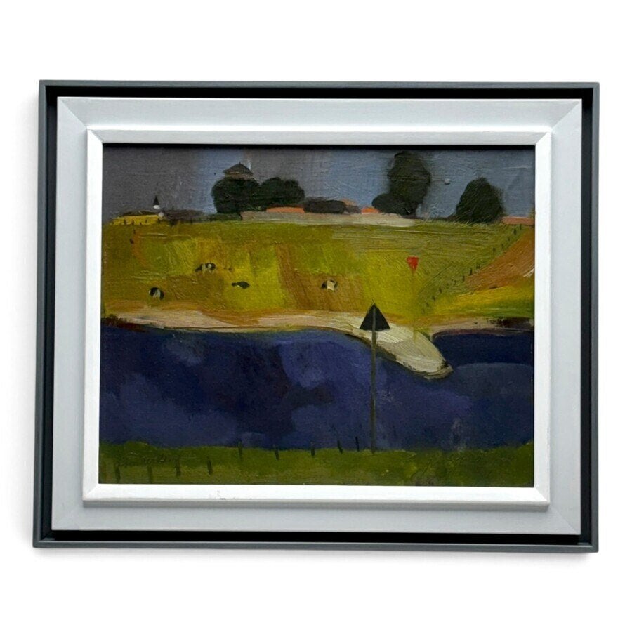 Jentsje Popma (1921-2022) - De Waal bij Pannerden, 1971, Landschap, Gesigneerd, Ophalen of Verzenden, Olieverf