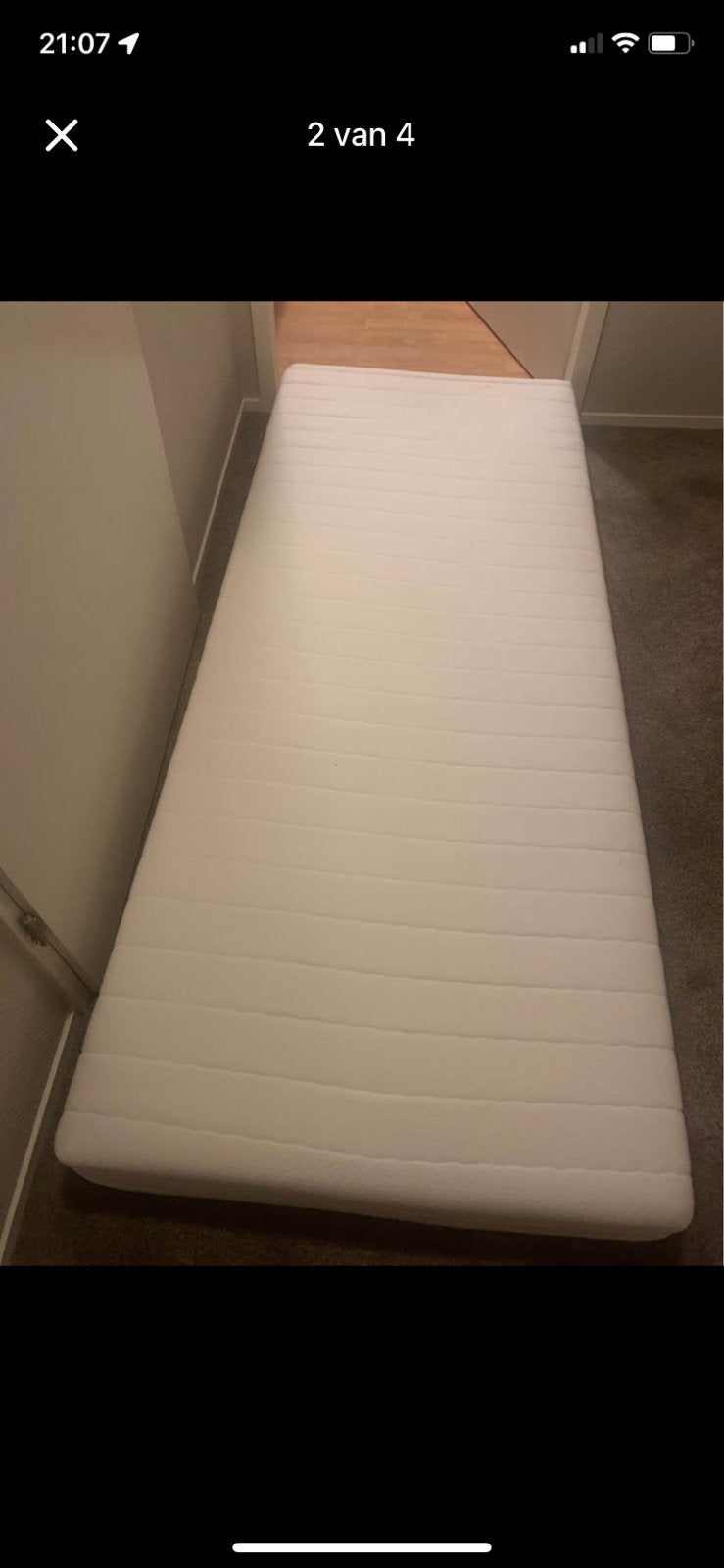 Matras, Ophalen, Zo goed als nieuw, Eenpersoons, 70 cm of minder