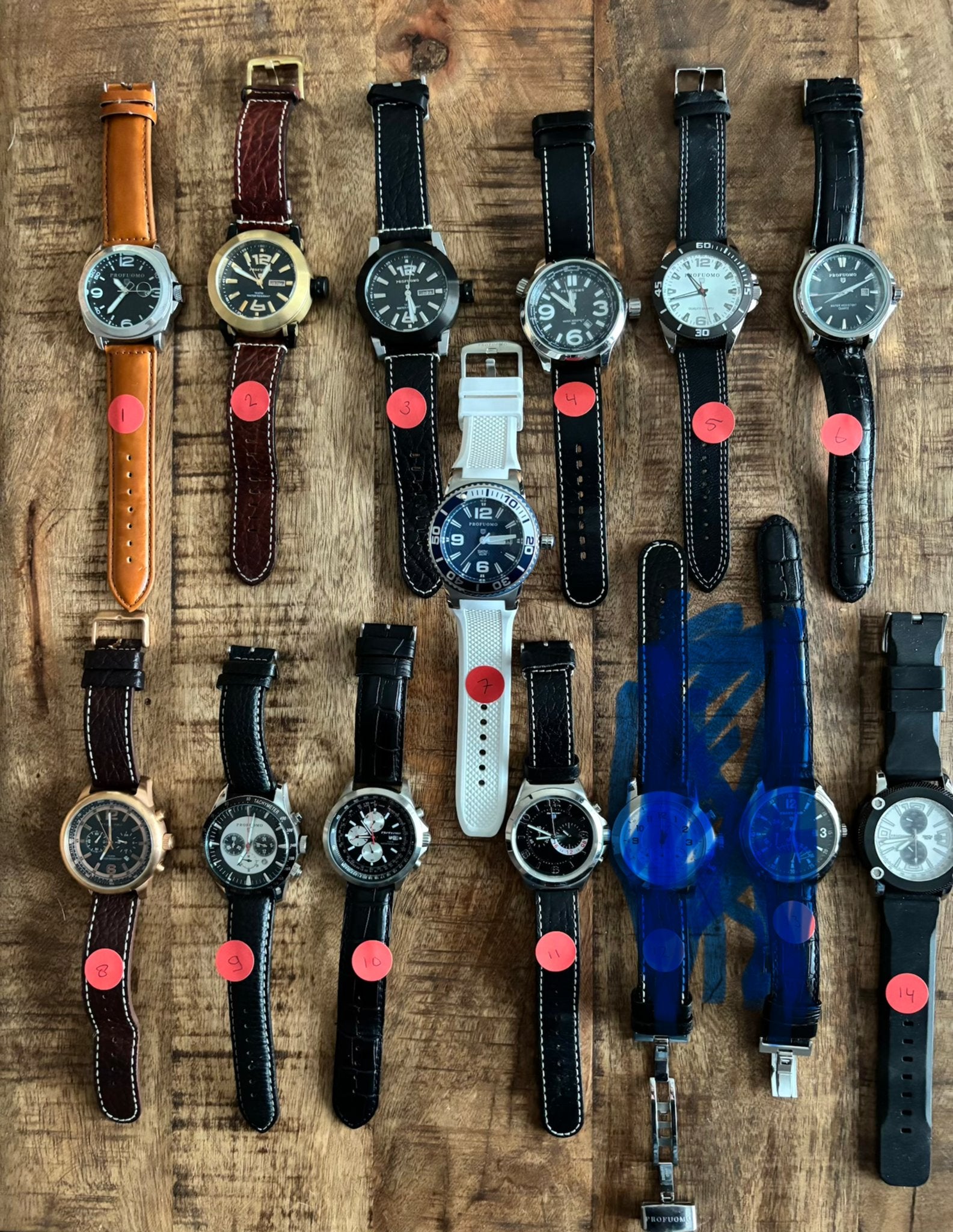 12 Profuomo horloges - Diverse modellen, Sieraden, Tassen en Uiterlijk, Horloges | Heren, Overige merken, Staal, Polshorloge, Ophalen of Verzenden