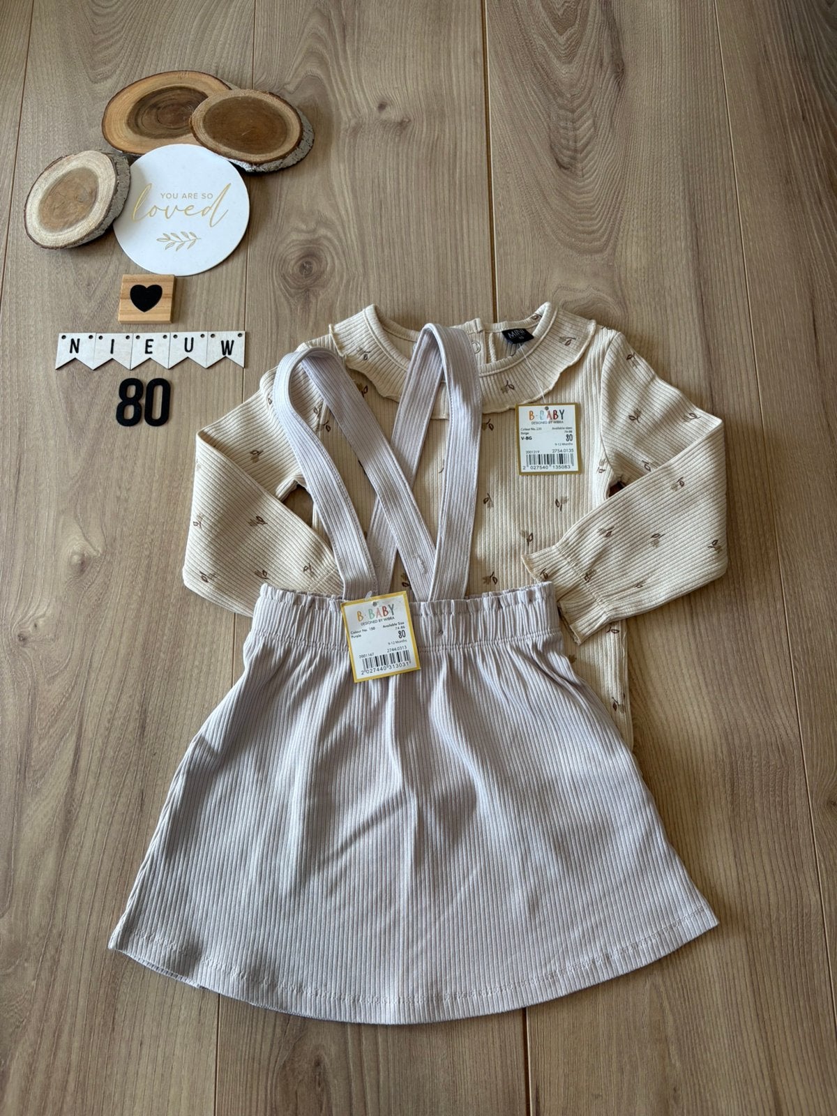 Baby meisje Wibra setje rokje Lila shirtje beige maat 80, Ophalen of Verzenden, Nieuw, Meisje, Setje