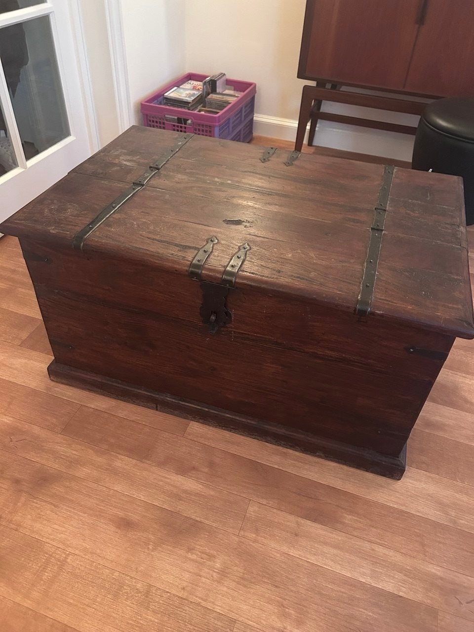 Teakhouten kist/salontafel (b90xd60xh47), Huis en Inrichting, Woonaccessoires | Kisten, Gebruikt, 50 tot 100 cm, Teakhout, Ophalen of Verzenden