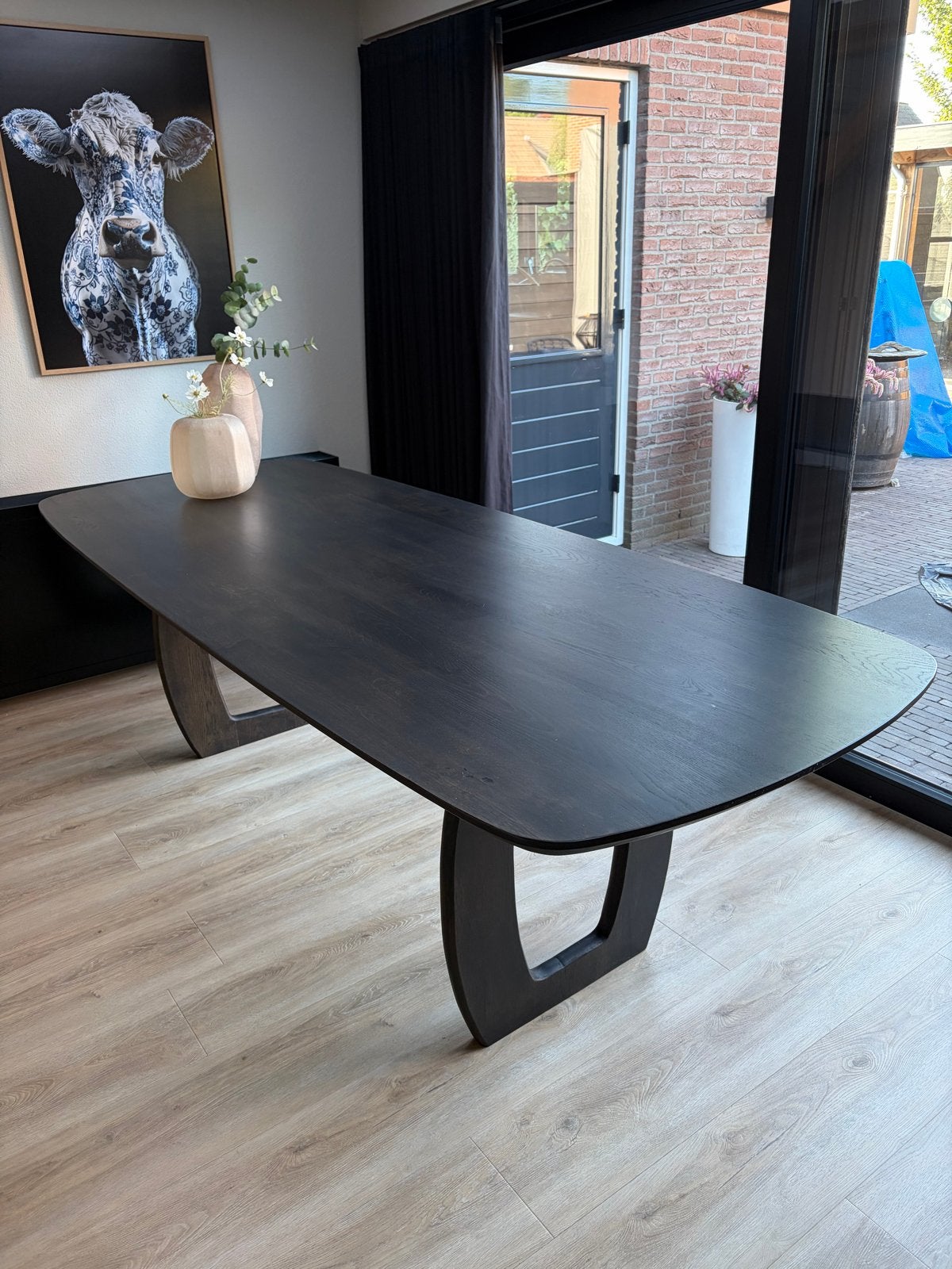 Nieuwe massief eikenhouten eettafel - Donker walnoot 250x100, Huis en Inrichting, Tafels | Eettafels, Ophalen, 100 tot 150 cm