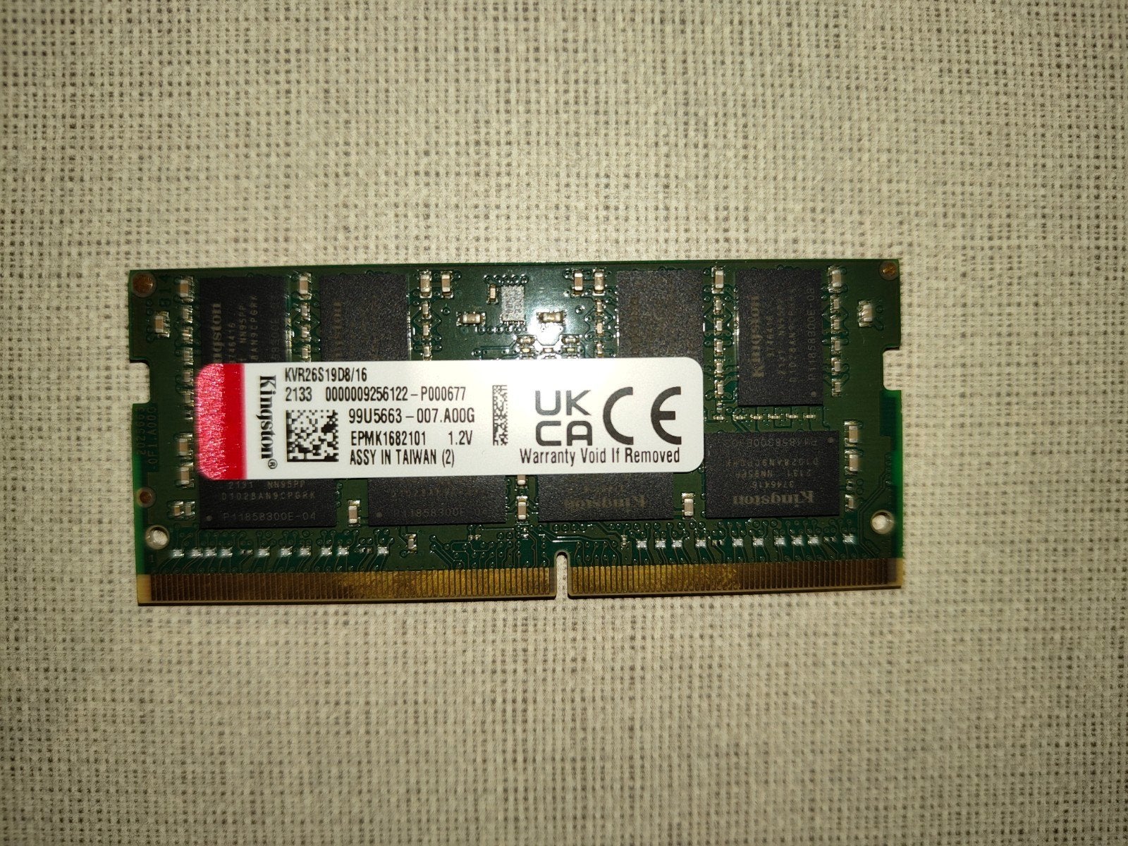 Kingston 16GB DDR4 2666MHz SO-DIMM laptopgeheugen, Computers en Software, DDR4, Ophalen of Verzenden, Zo goed als nieuw, Laptop