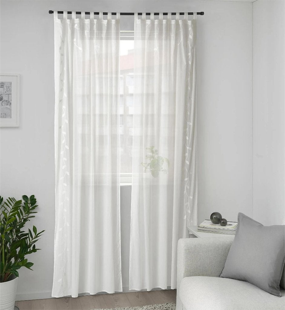 Ikea Tulkörtsfly semitransparante gordijnen., Vitrage, 300 cm, Wit, Ophalen of Verzenden